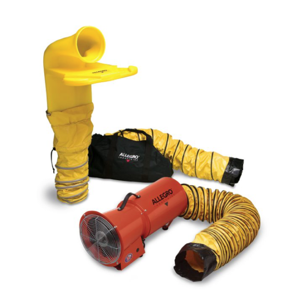 Sistema de ventilación industrial 8" Axial ac y  de CC con el MVP